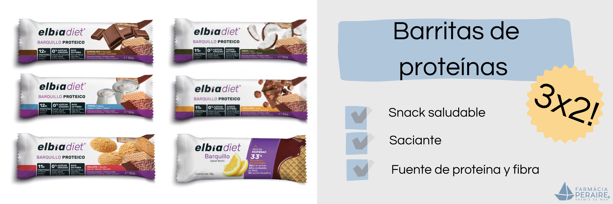 3x2 en barritas de proteïna