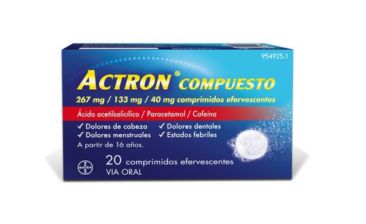 Actron Compound 267 mg/133 mg/40 mg 20 comprimidos efervescentes