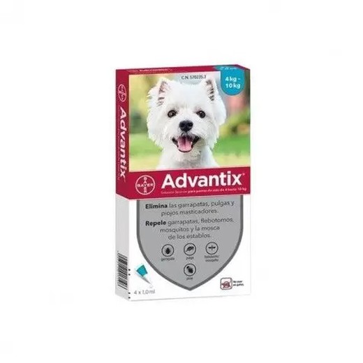 Advantix solución Spot-on para perros de más de 4 hasta 10Kg (1 pipeta)