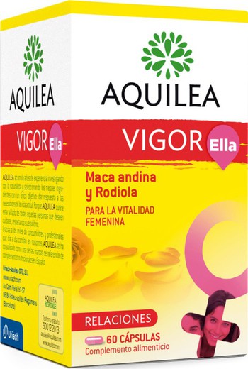 Aquiles Vigor Ella. Com Maca Andina e Rhodiola para a vitalidade feminina.