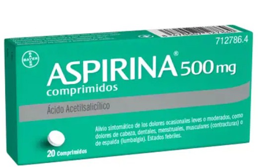 Aspirina 500 MG 20 Comprimidos