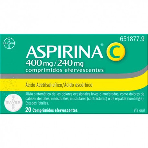 Aspirina C 400 mg/240 mg 20 comprimidos efervescentes