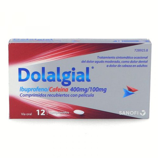 Dolalgial ibuprofeno/cafeina 400 Mg/100 Mg 12 Comprimidos recubiertos