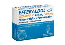 Efferaldol Con Vitamina C 330 mg/200 mg 20 Comprimidos Efervescentes