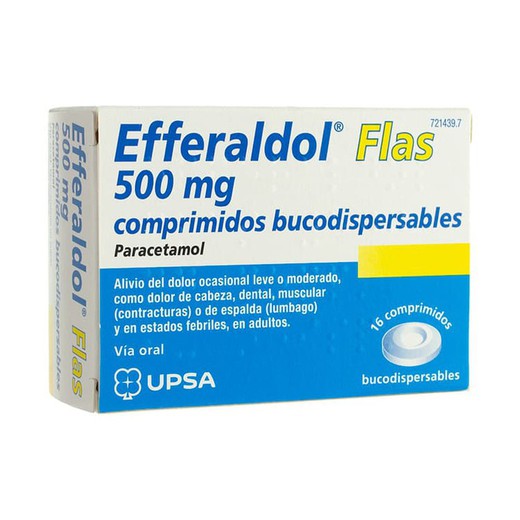 Efferaldol Flas 500 mg 16 Comprimidos Bucodispersables