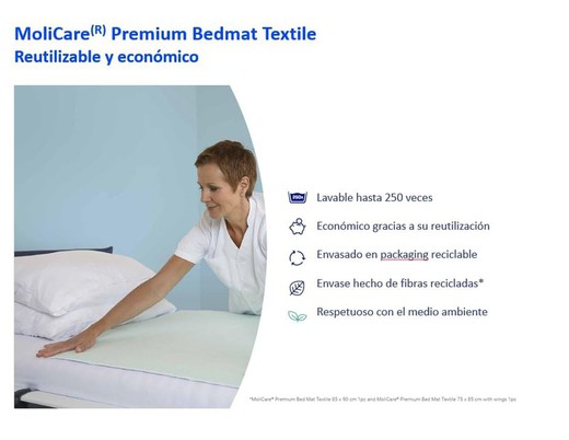 Empapador Reutilizable Molicare Bed Mat Textile 1 Unidad 85 cm x 75 cm