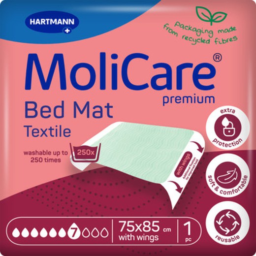 Empapador Reutilitzable Molicare Bed Mat Textile 1 Unitat 85 cm x 75 cm