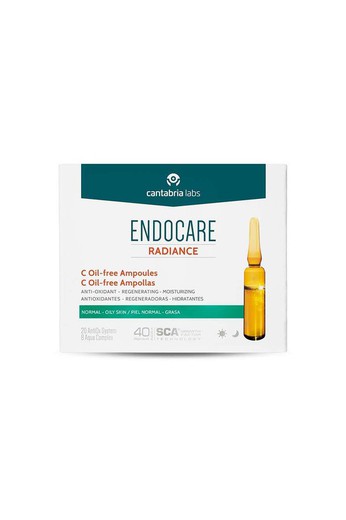 Endocare Radiance C Oil-free 30 x 2 mL Ampolles antienvelliment per a pells normals greixoses