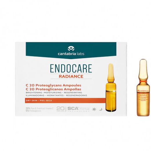 Endocare Radiance C20 Proteoglicans 30 x 2 mL Ampolles antienvelliment per a pells seques