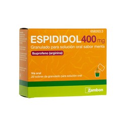 Espididol 400mg granulado para solución oral sabor menta 20 sobres