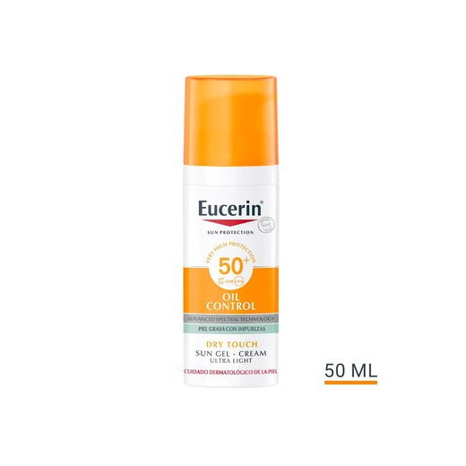 Eucerin Sun Gel Creme Oil Control Toque Seco FPS 50+ 50 mL