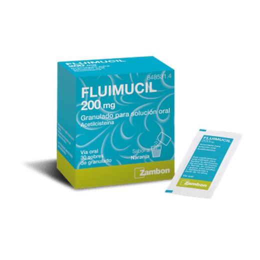 Fluimucil 200 mg 30 sobres granulado para solución oral