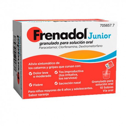 Frenadol junior 10 sobres granulado para solución oral