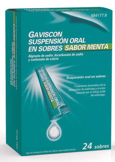 Gaviscon 24 Envelopes suspensão oral 10 ml (sabor menta)