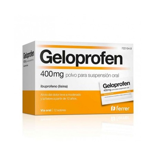 Geloprofen rapid 400 mg 12 sobres polvo para suspensión oral