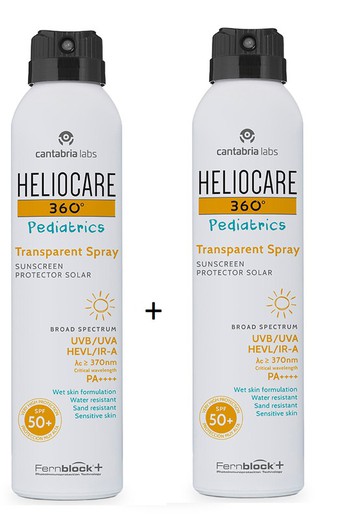HELIOCARE 360º duple Pediatrics Transparent Spray SPF 50+ 200 ml + 200 ml
