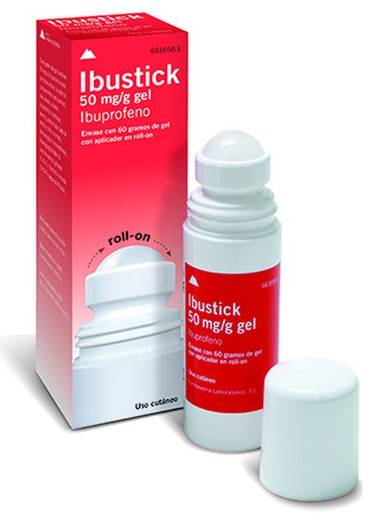 Ibustick 50 mg/g gel de pele 1 bisnaga 60 g (com roll-on)
