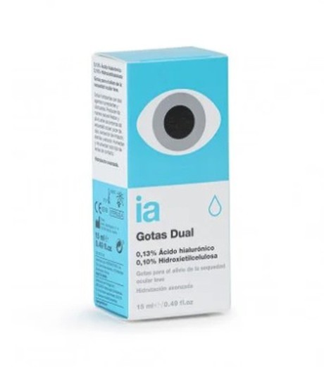 Gotas oftálmicas duplas Interapothek 15ml para o alívio do ressecamento leve proporcionando hidratação avançada