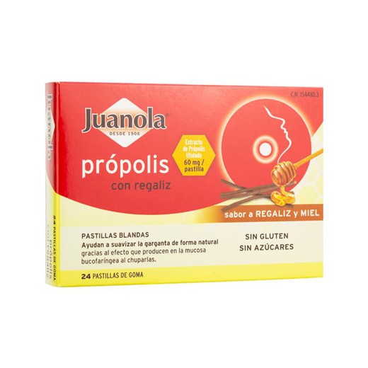 Juanola Propolis regaliz 24 Pastillas blandas