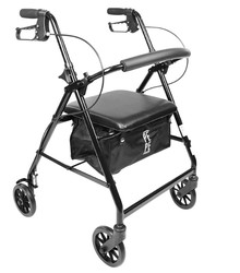 Kmina Pepe Andador de 4 ruedas con asiento y cesta plegable