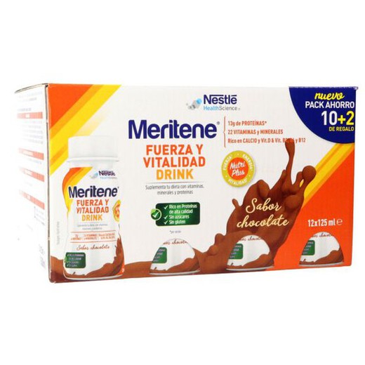 Meritene Bebida Força e Vitalidade Chocolate 12x125ml