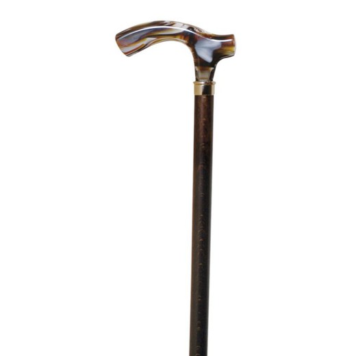 Cane Crutch cavalheiro em faia com cabo de metacrilato de água marrom Ref.134