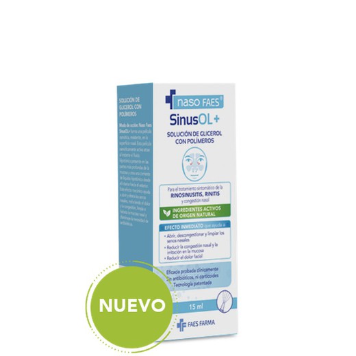 Naso FAES SinusOL 15 ml  tratamiento sintomático de la rinosinusitis y rinitis