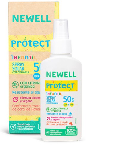 Newell esprai de protecció solar spf50 infantil amb citronel·la antimosquits 100 ml