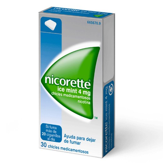 Nicorette Ice menta 4 mg 30 gomas de mascar medicinais