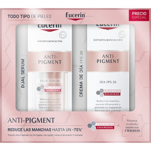 Pack Eucerin Antipigment dual serum + crema de día spf30 todo tipo de pieles