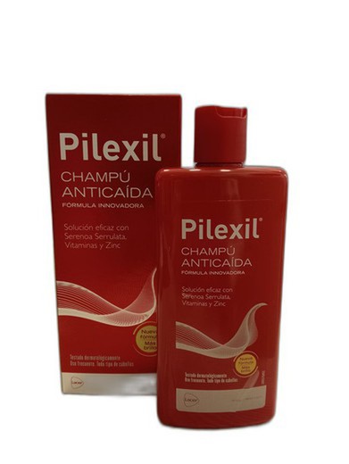 Pack Pilexil champú anticaída para frenar la caída del cabello en mujeres y hombres300 ml o 500 ml+ ampollas anticaída 15 + 5 ampollas de regalo