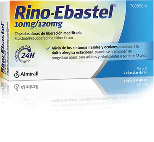 Rino-Ebastel 10 mg/120 mg 7 cápsulas liberación modificada