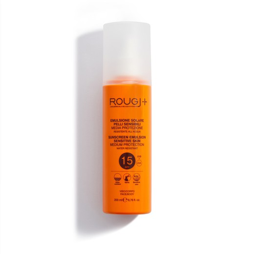 ROUGJ creme solar SPF15 para pele sensível Resistente à água