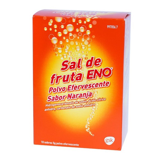 Sal de fruita ENO 5 g 10 sobres pols efervescent (sabor taronja)