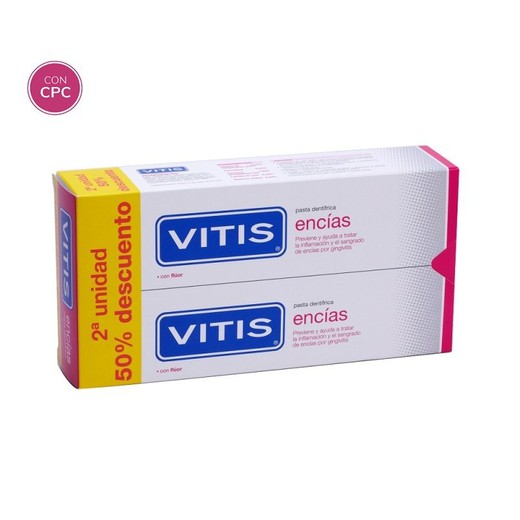 Vitis gums creme dental duplo recipiente 150 mL + 150 mL