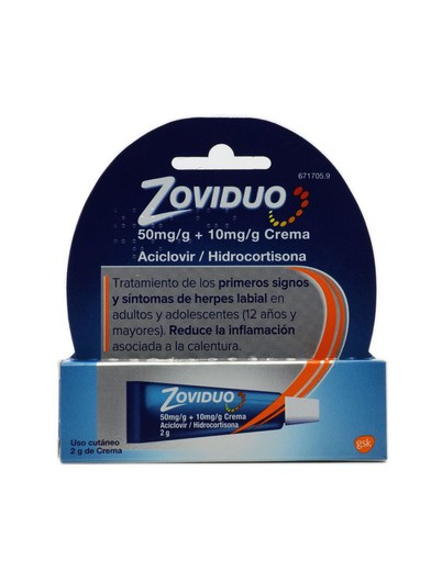 Zoviduo 50 mg/g + 10 mg/g crema 1 tubo 2 g