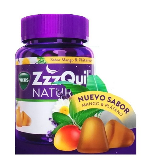 ZZZ Quil Natura, Gominolas con Melatonina, vitamina B6 y extractos de hierbas para conciliar el sueño rápidamente.