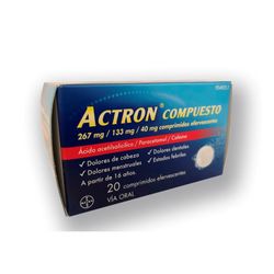 Actron Compuesto 267 mg/133 mg/40 mg 20 Comprimidos efervecentes