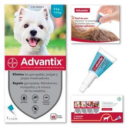 Advantix solución Spot-on para perros de más de 4 hasta 10Kg (1 pipeta)