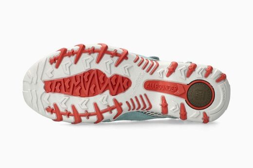 Tênis feminino Allrounder by Mephisto Niro tecido jeans azul com quadrados