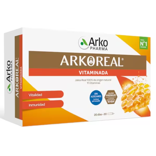 Arkoreal jalea real 1000 MG vitaminada sin azucar 20 ampollas bebibles