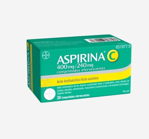 Aspirina C 400 mg/240 mg 20 Comprimidos efervecentes