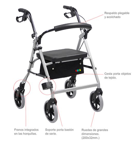 Ajuts Dinamics AD151 Rollator d'Alumini Nova