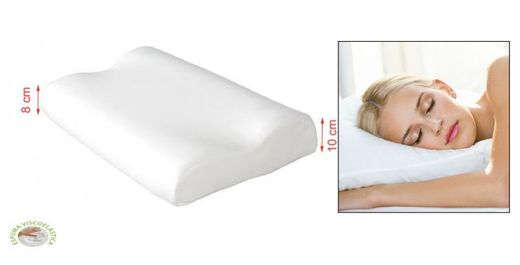 Travesseiro cervical viscoelástico e capa dupla de microfibra com toque de seda