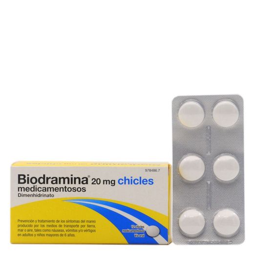 Biodramina 20 mg 12 chicles medicamentosos