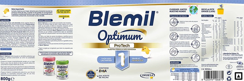 Comprar ORDESA BLEMIL PLUS OPTIMUM 1 (800g) a precio online