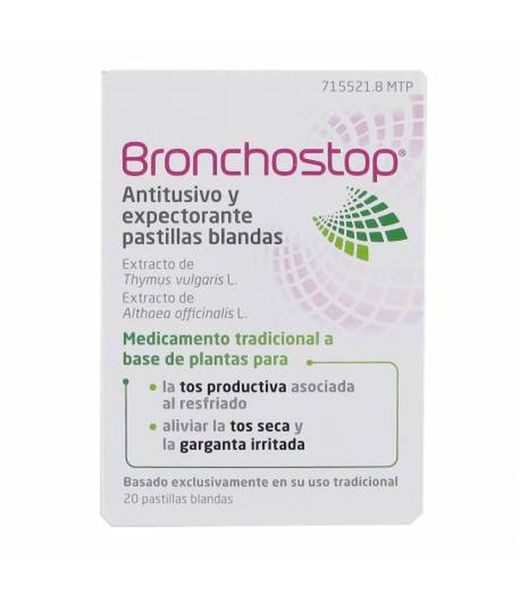 Bronchostop antitusivo y expectorante 20 pastillas blandas