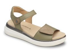 Calzamedi 0812 Sandalia de Bio Confort de Piel color verde Kaki