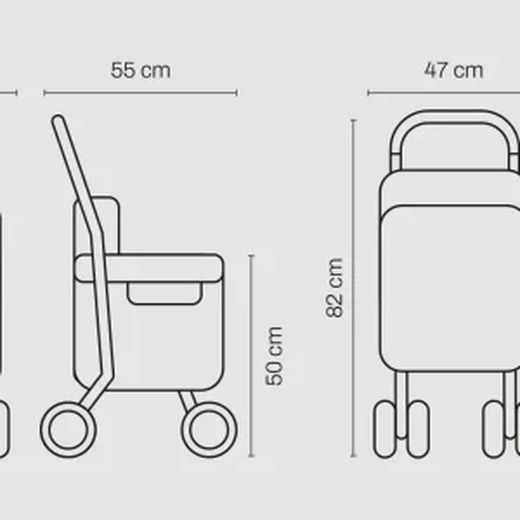 Carrinho de compras com assento aprovado pela ICE