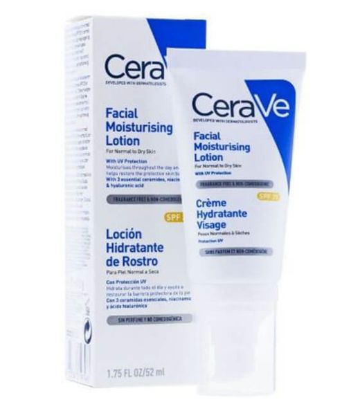 CeraVe Loción Hidratante De Rostro SPF25 envase de 52 mL
